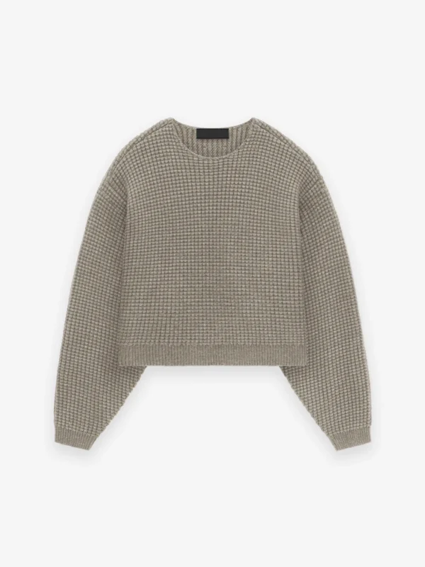 Essentials Women's Heavy Waffle Cropped Sweater